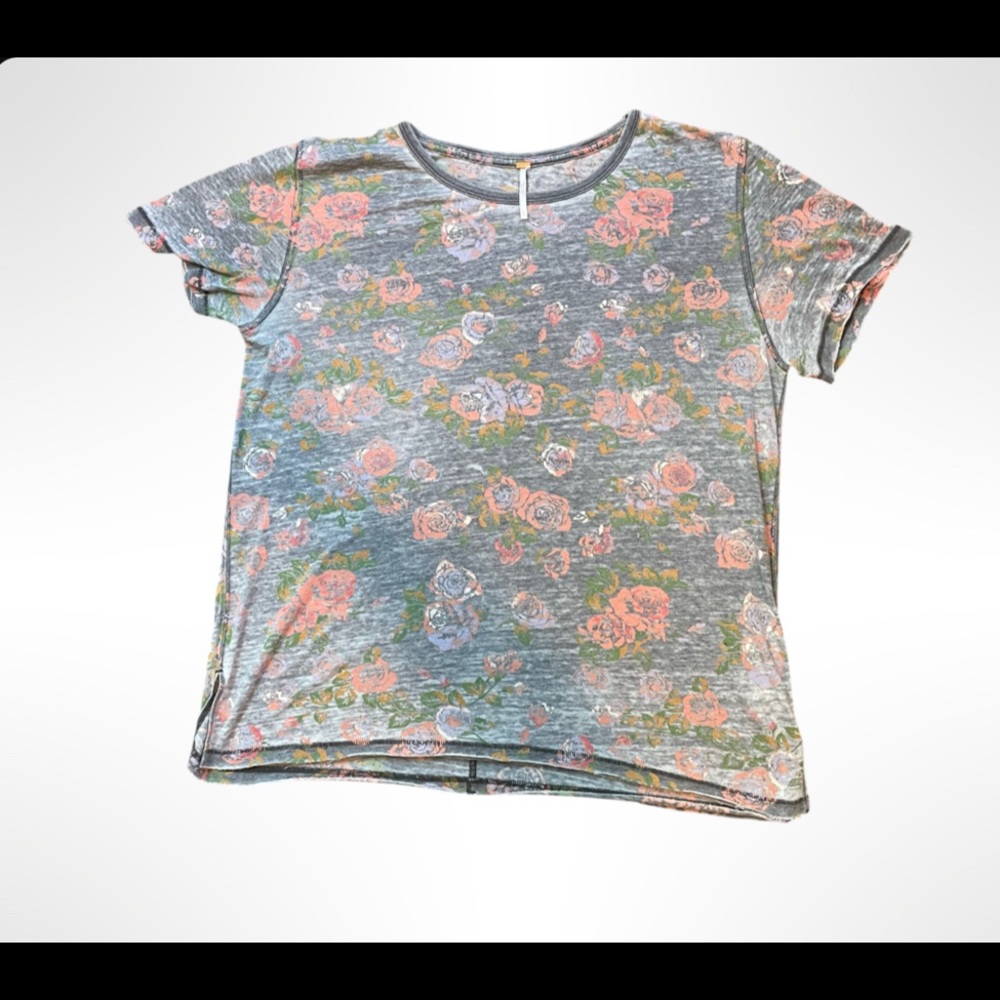 Free people distressed rose tee